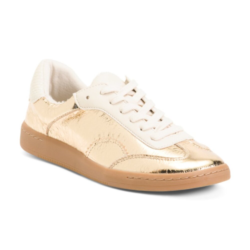 NEW DOLCE VITA Lace Up Sneakers gold multi for women 663mtn
